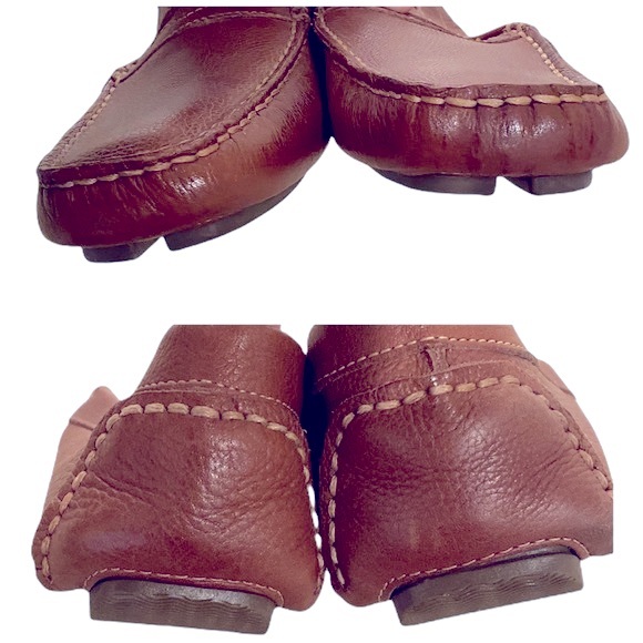 Sandro Moscoloni Leather Penny Loafer Caramel Driving Slippers 9.5 - Picture 8 of 11